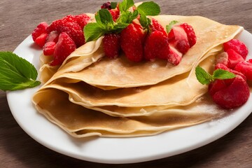 fresh crepes for breakfast, a filling and healthy food item