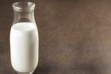 a bottle of fresh milk, healthy drink containing animal protein