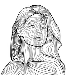 sketch of a person woman line drawing 