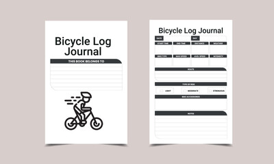 Bicycle Log Book KDP Journal for Low content KDP interior