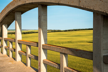 Abandoned bridge on the prairie, Saskatchewan