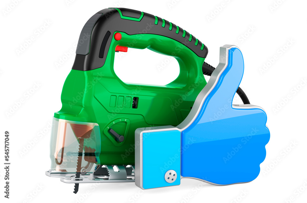 Poster jigsaw power with like icon, 3d rendering