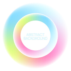Round banners with gradient glow. Vector multicolored blurred glowing circles frame.