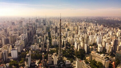 Aerial view of modern buildings in Sao Paulo, Brazil