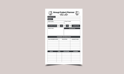 Group Project Planner. Study purpose group project planner and task tracker interior