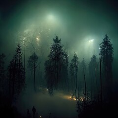 Illustration about eerie atmosphere. Made by AI.