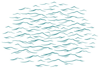 Sea waves. Editable hand drawn illustration. Vector vintage engraving. 8 EPS - 545718000