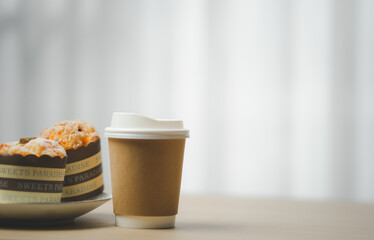 Paper cup of takeaway coffee