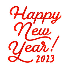 Happy New Year 2023の文字 - 2023年のお正月･年賀状の素材 - 赤
