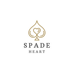 Love line with spade logo icon design template flat vector