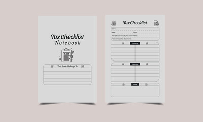 Tax Checklist log book KDP Interior