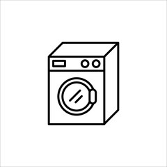 washing machine icon vector. electric appliances icon line style on white background