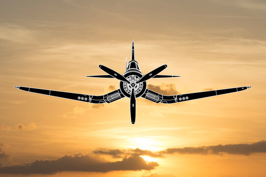 Avi&oacute;n de caza de h&eacute;lice cl&aacute;sico f4u corsair
