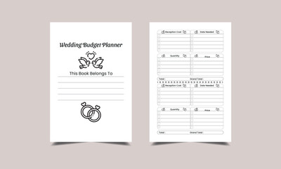 Wedding Budget Planner KDP Interior