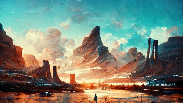 Beautiful natural scenery. Made by AI.