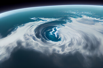 Illustration of a Hurricane Typhoon Sky View Earth on the Ocean