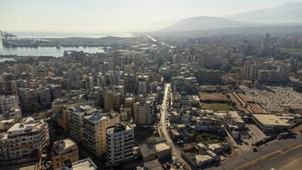 Aerial shot of Tripoli city, Lebanon