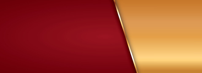 gold colored ribbon banner with gold frame on red background