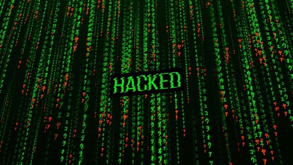 Matrix background with the green symbols	

