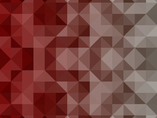 The background is in dark red tones. Multicolored pixel background. Abstract texture of triangles, mosaic pattern.
