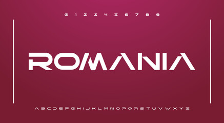Modern technology font alphabet. Internet, electric letter fonts. Creative font for electronic dance music. MINIMAL digital technology typography and number set.