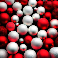 Red and Silver 3D Balls Abstract Background