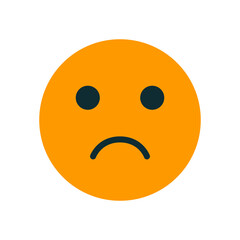 Emotion rating feedback - bad. Rating satisfaction icon. User experience feedback. Orange mood emoticon. Negative concept. Vector illustration