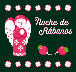 Fototapeta premium Noche de Rabanos carved radishes