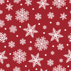 Christmas winter white snowflake seamless pattern on blue background for holiday wrapper paper or xmas