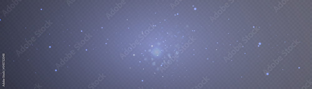 Aufkleber Glowing blue effect with lots of shiny particles isolated on transparent background. Vector star cloud with dusty reflections for design and illustrations.