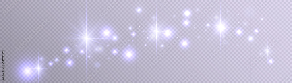 Aufkleber Glowing blue effect with lots of shiny particles isolated on transparent background. Vector star cloud with dusty reflections for design and illustrations.