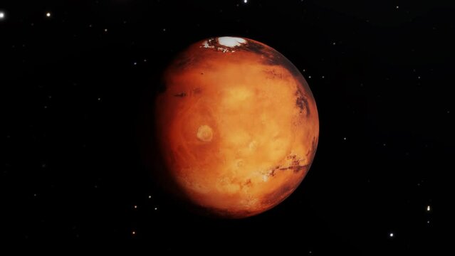 3D Illustration. Red planet Mars in space.