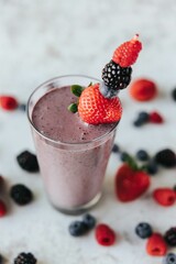 Vertical shot of the Trippel Berry Milkshake