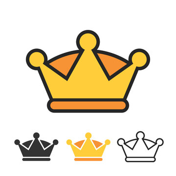 crown icon set in different styles - vector