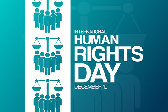 International Human Rights Day. December 10. Vector illustration. Holiday poster.