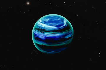 3D illustration. Planet in the outer space.