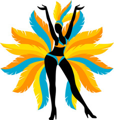 Woman in brazilian carnival outfit. Illustration