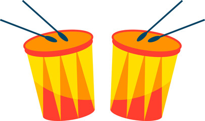 Bright drums. Illustration