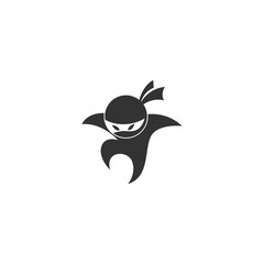Digital illustration of a black ninja company logo design on a white background
