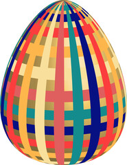 Color Easter egg with pattern. Realistic celebration symbol.