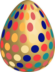 Color Easter egg with pattern. Realistic celebration symbol.