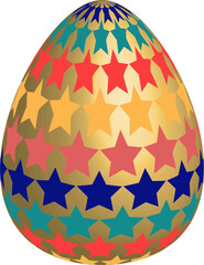 Color Easter egg with pattern. Realistic celebration symbol.