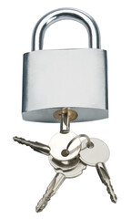 metal lock with keys