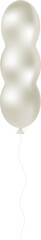 Long balloon in white pearl color. 