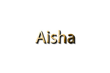 AISHA 3D NAME TEXT MOCKUP