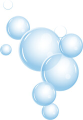 Realistic fizzing flow of air underwater bubbles in water, soda, sea. Foam bubbles. 