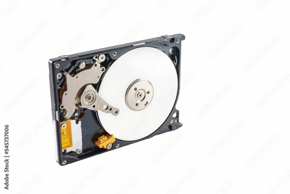 Poster hard disk drive removable case isolated in white background