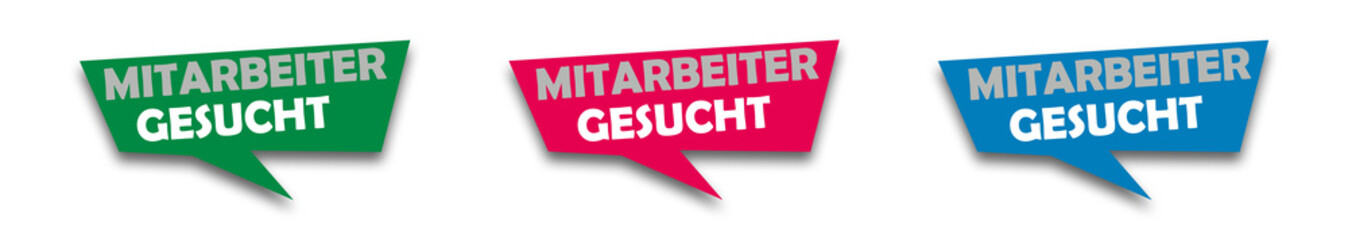 Sprechblase Mitarbeiter gesucht, Bewerbungen einreichen