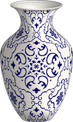 Navy blue China porcelain vase spiral cross frame flower