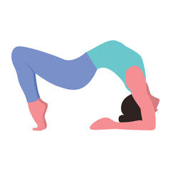 Female yoga poses. Vector illustration of a beautiful cartoon woman